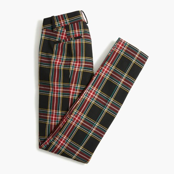 J Crew BC607 NWT Size 6P Trendy Full-length Ruby Pant in Stewart Tartan Plaid - Picture 2 of 5